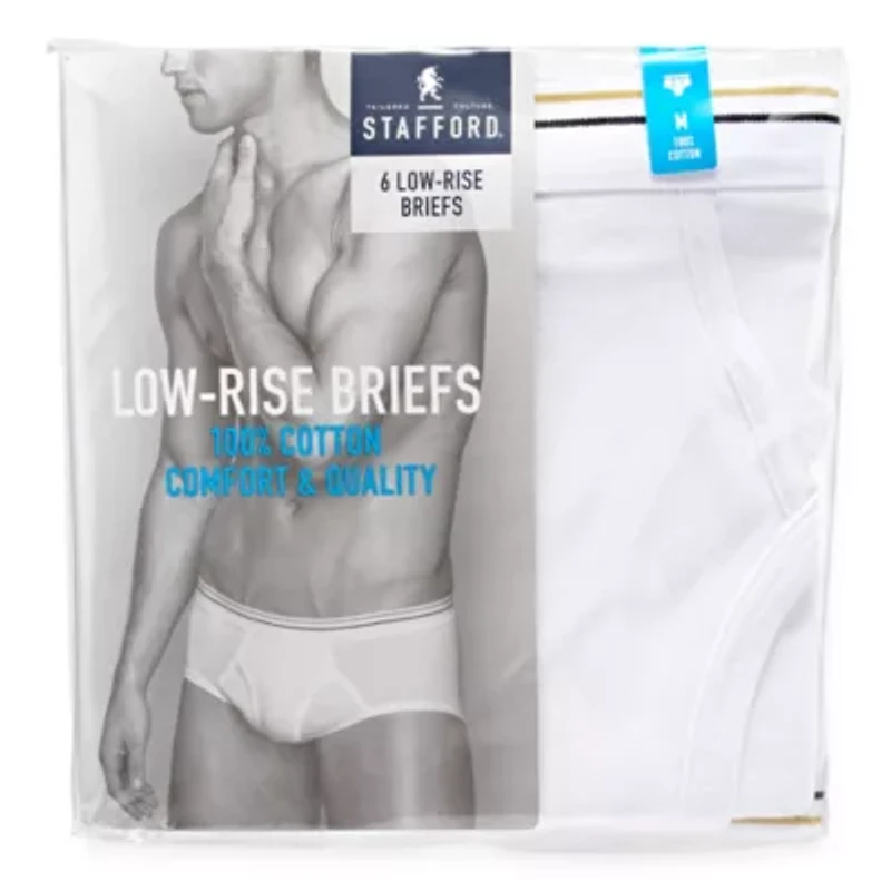 Stafford Low-Rise Mens 6 Pack Briefs 325616