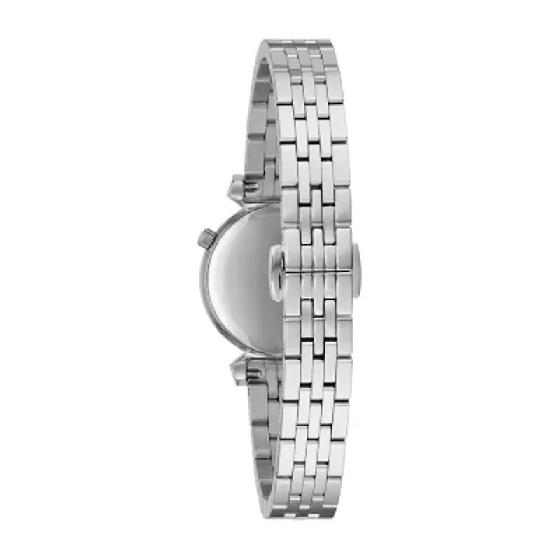 Bulova Classic Womens Diamond Accent Silver Tone Stainless Steel Bracelet Watch 96p221