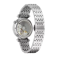 Bulova Classic Womens Diamond Accent Silver Tone Stainless Steel Bracelet Watch 96p222