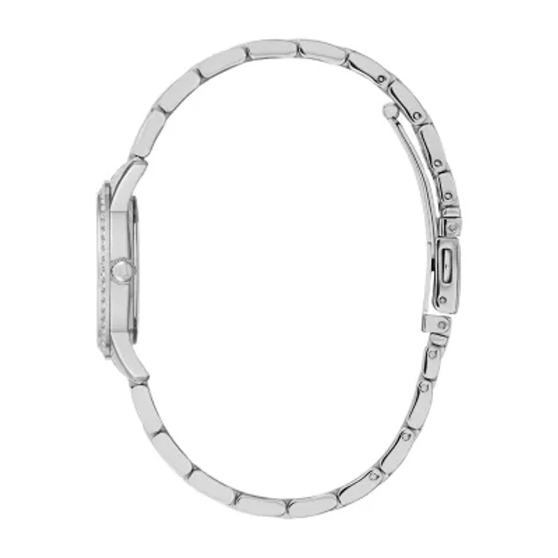 Bulova Womens Crystal Accent Silver Tone Stainless Steel 2-pc. Watch Boxed Set-96x155