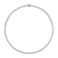Womens Simulated White Simulated Pearl Sterling Silver Pendant Necklace