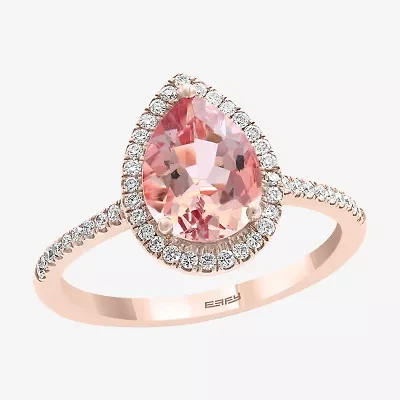 Effy Womens / CT. T.W. Diamond & Genuine Pink Morganite 14K Rose Gold Cocktail Ring