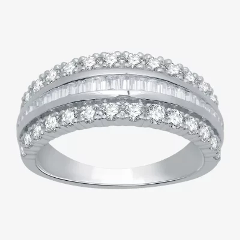 I Said Yes (H-I / I1) Womens 1 CT. T.W. Lab Grown White Diamond Sterling Silver Anniversary Band