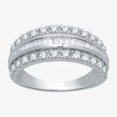 I Said Yes (H-I / I1) Womens 1 CT. T.W. Lab Grown White Diamond Sterling Silver Anniversary Band