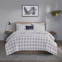 Madison Park Essentials Paton Plaid Reversible Complete Bedding Set with Sheets