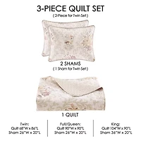 Royal Court Chardonnay Floral Quilt Set