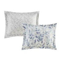 Madison Park Essentials Thelma Trees + Leaves Reversible Complete Bedding Set with Sheets