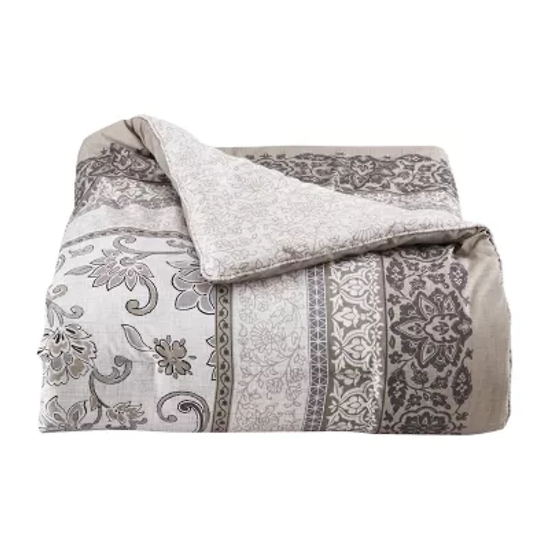 Royal Court Chelsea Grey 4-pc. Floral Midweight Reversible Comforter Set