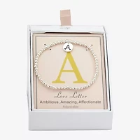 Sparkle Allure Initial Womens Round Beaded Bracelet