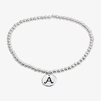 Sparkle Allure Initial Womens Round Beaded Bracelet