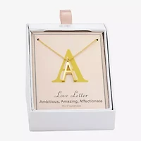 Sparkle Allure Initial Womens 14K Gold Over Brass 16 Inch Pendant Necklace