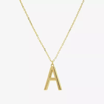 Sparkle Allure Initial Womens 14K Gold Over Brass 16 Inch Pendant Necklace