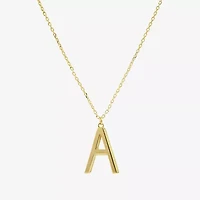 Sparkle Allure Initial Womens 14K Gold Over Brass 16 Inch Pendant Necklace