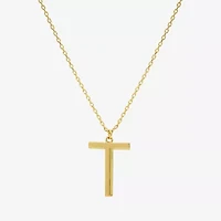 Sparkle Allure Initial Womens 14K Gold Over Brass 16 Inch Pendant Necklace