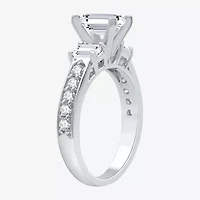 Signature By Modern Bride (H-I / Si1-Si2) Womens 2 CT. T.W. Lab Grown White Diamond 10K Gold Side Stone 3-Stone Engagement Ring