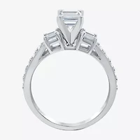 Signature By Modern Bride (H-I / Si1-Si2) Womens 2 CT. T.W. Lab Grown White Diamond 10K Gold Side Stone 3-Stone Engagement Ring