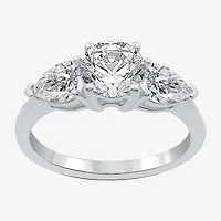 Signature By Modern Bride (H-I / Si1-Si2) Womens 2 1/4 CT. T.W. Lab Grown White Diamond 14K Gold Round 3-Stone Engagement Ring