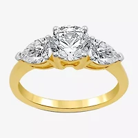 Signature By Modern Bride (H-I / Si1-Si2) Womens 2 1/4 CT. T.W. Lab Grown White Diamond 14K Gold Round 3-Stone Engagement Ring