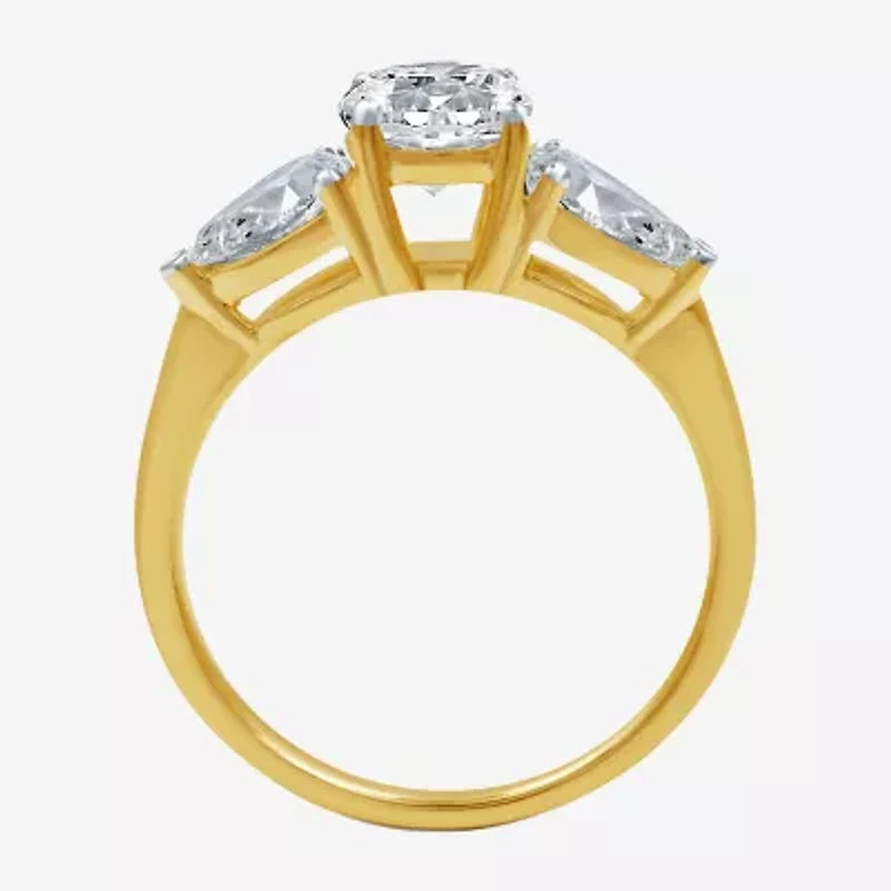 Signature By Modern Bride (H-I / Si1-Si2) Womens 2 1/4 CT. T.W. Lab Grown White Diamond 14K Gold Round 3-Stone Engagement Ring