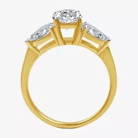 Signature By Modern Bride (H-I / Si1-Si2) Womens 2 1/4 CT. T.W. Lab Grown White Diamond 14K Gold Round 3-Stone Engagement Ring