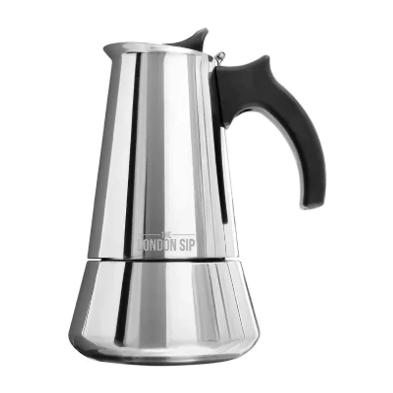 London Sip Stainless Steel Stovetop Espresso Silver 10-Cup Coffee Maker