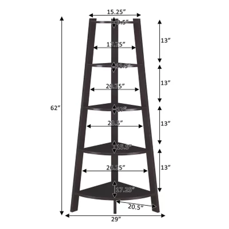Convenience Concepts Newport 5-Shelf Bookcase