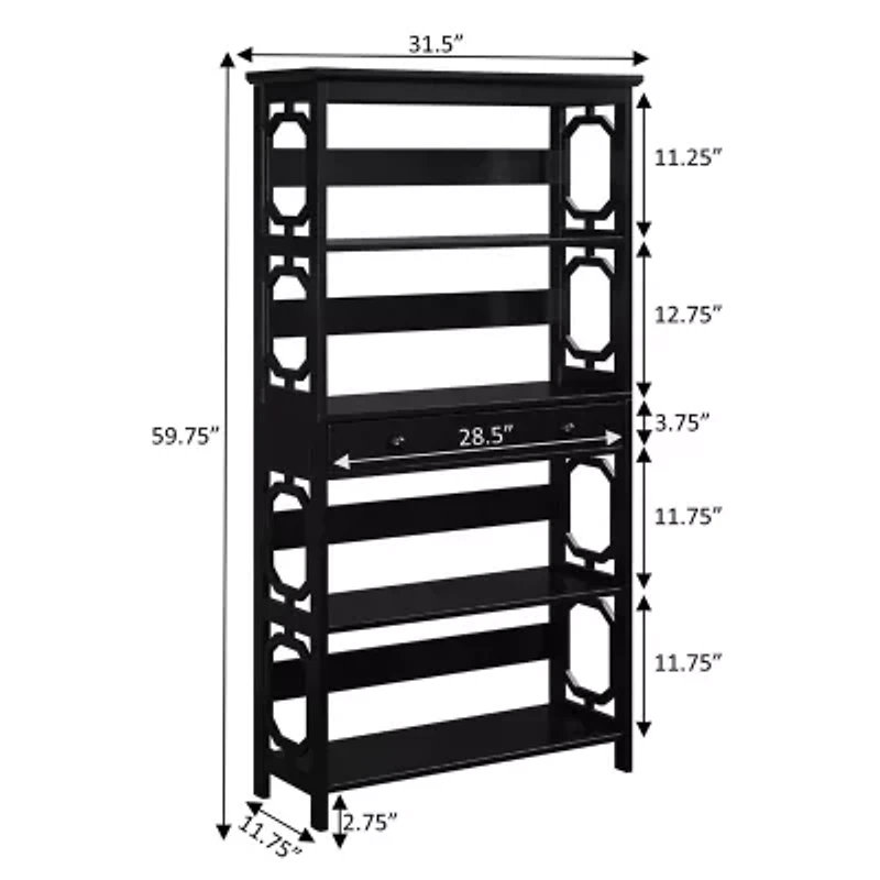 Omega 5-Shelf Bookcase