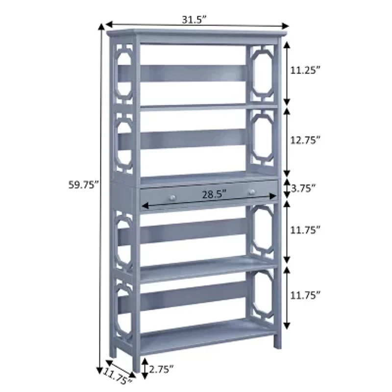 Omega 5-Shelf Bookcase