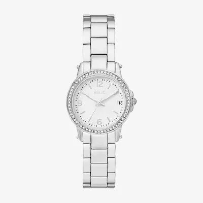Relic By Fossil Womens Silver Tone Bracelet Watch Zr34646