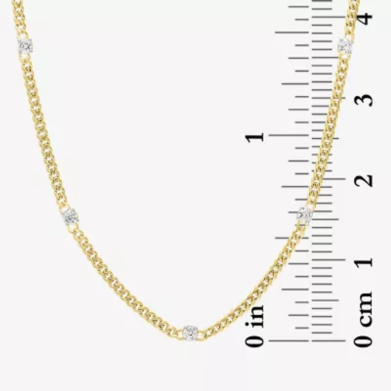 Diamond Addiction (G-H / Si2-I1) Womens 10K Gold 18 Inch Cuban Chain Necklace