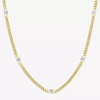 Diamond Addiction (G-H / Si2-I1) Womens 10K Gold 18 Inch Cuban Chain Necklace