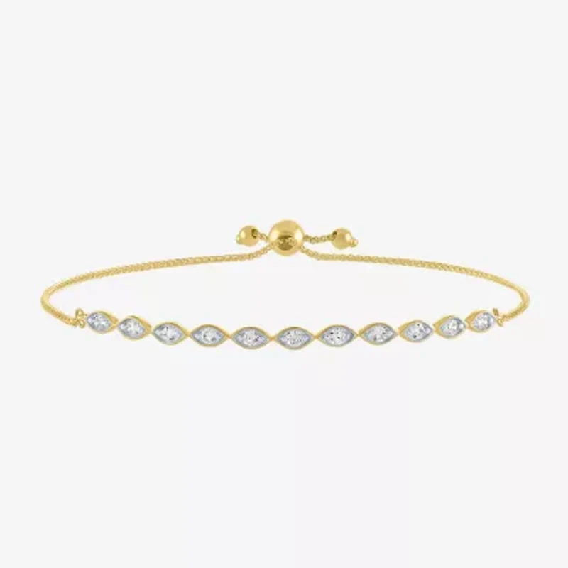 (G-H / Si2-I1) Womens 1/3 CT. T.W. Lab Grown White Diamond 10K Gold Bolo Bracelet