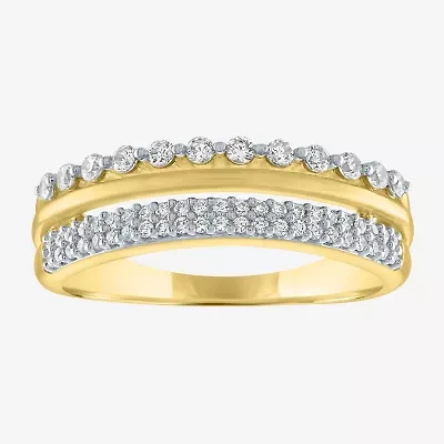 (G-H / Si2-I1) Womens 1/3 CT. T.W. Lab Grown White Diamond 10K Gold Band