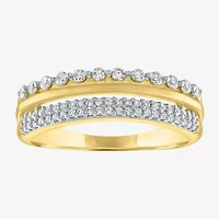 (G-H / Si2-I1) Womens 1/3 CT. T.W. Lab Grown White Diamond 10K Gold Band