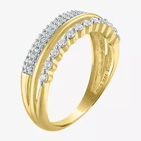 (G-H / Si2-I1) Womens 1/3 CT. T.W. Lab Grown White Diamond 10K Gold Band