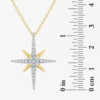 Diamond Addiction (G-H / Si2-I1) North Star Womens 1/4 CT. T.W. Lab Grown White Diamond 10K Gold Star 18 Inch Pendant Necklace