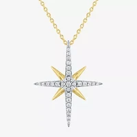 Diamond Addiction (G-H / Si2-I1) North Star Womens 1/4 CT. T.W. Lab Grown White Diamond 10K Gold Star 18 Inch Pendant Necklace