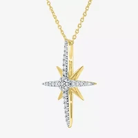 Diamond Addiction (G-H / Si2-I1) North Star Womens 1/4 CT. T.W. Lab Grown White Diamond 10K Gold Star 18 Inch Pendant Necklace