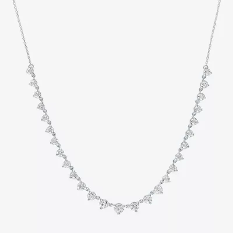 Diamond Addiction (G-H / Si2-I1) Womens White 14K Gold 18 Inch Tennis Necklace