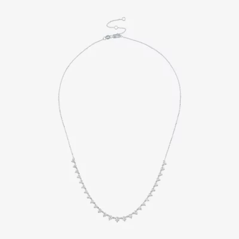 Diamond Addiction (G-H / Si2-I1) Womens White 14K Gold 18 Inch Tennis Necklace