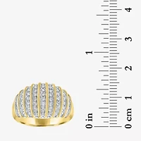 Womens 2MM 1/2 CT. T.W. Natural White Diamond 14K Gold Over Silver Band