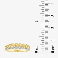 Diamond Addiction (G-H / Si2-I1) Womens 1/10 CT. T.W. Lab Grown White 14K Gold Over Silver Sterling Band