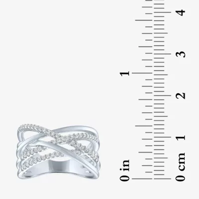 (G-H / Si2-I1) Womens 1/4 CT. T.W. Lab Grown White Diamond Sterling Silver Band