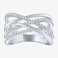 (G-H / Si2-I1) Womens 1/4 CT. T.W. Lab Grown White Diamond Sterling Silver Band