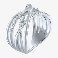 (G-H / Si2-I1) Womens 1/4 CT. T.W. Lab Grown White Diamond Sterling Silver Band