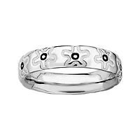 Personally Stackable Sterling Silver Flower Stackable Ring