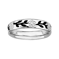 Personally Stackable Sterling Silver Flower Stackable Ring