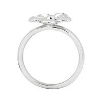 Personally Stackable Sterling Silver White Flower Stackable Ring