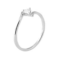 Itsy Bitsy Womens Sterling Silver Heart Bypass  Delicate Band