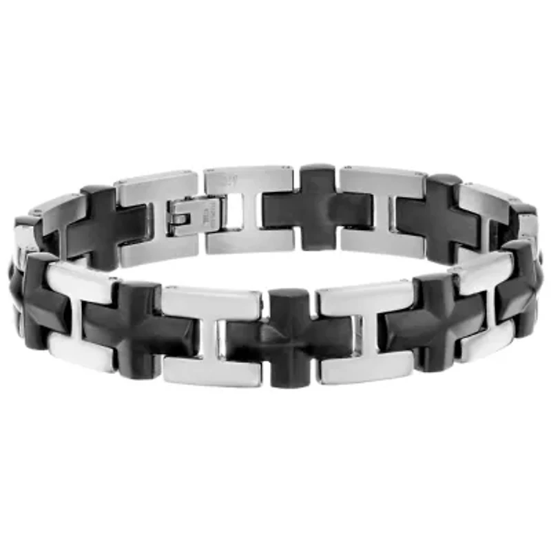 Mens Stainless Steel 8 1/2 Inch Link Bracelet